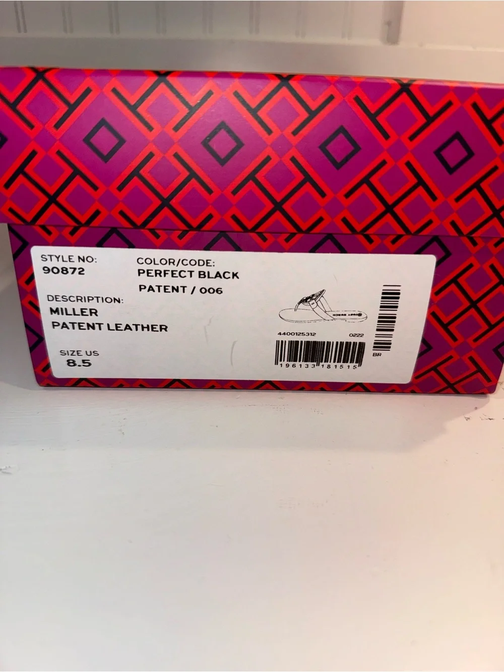 Tory Burch Black Logo Leather Thong Sandals